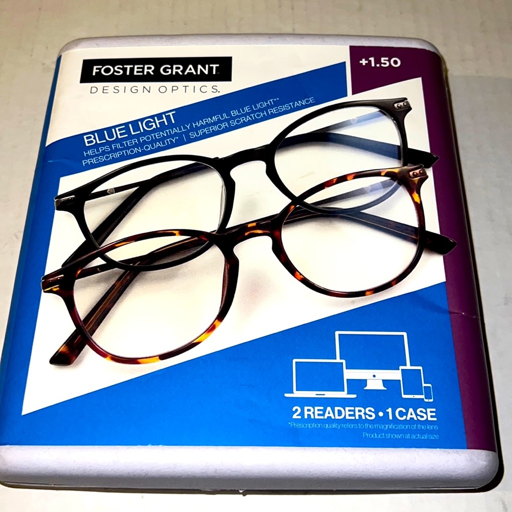 2 Pack +150 Readers Foster Grant NIB Every Day essential